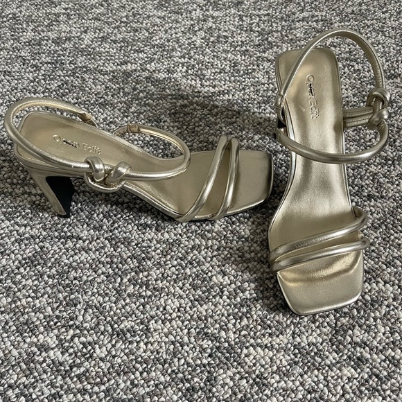 Open Edit Ronnie Slingback Sandal - Gold Metallic Size 8M - Picture 1 of 3